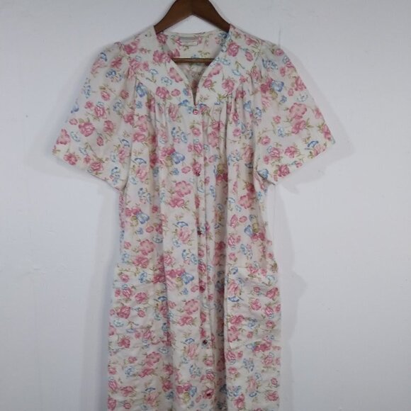 SimplyBasic Vintage 80s  Women Floral Quilted V-Neck‎ Nightgown Medium - Picture 2 of 13